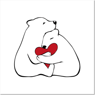 Polar bears in love Posters and Art